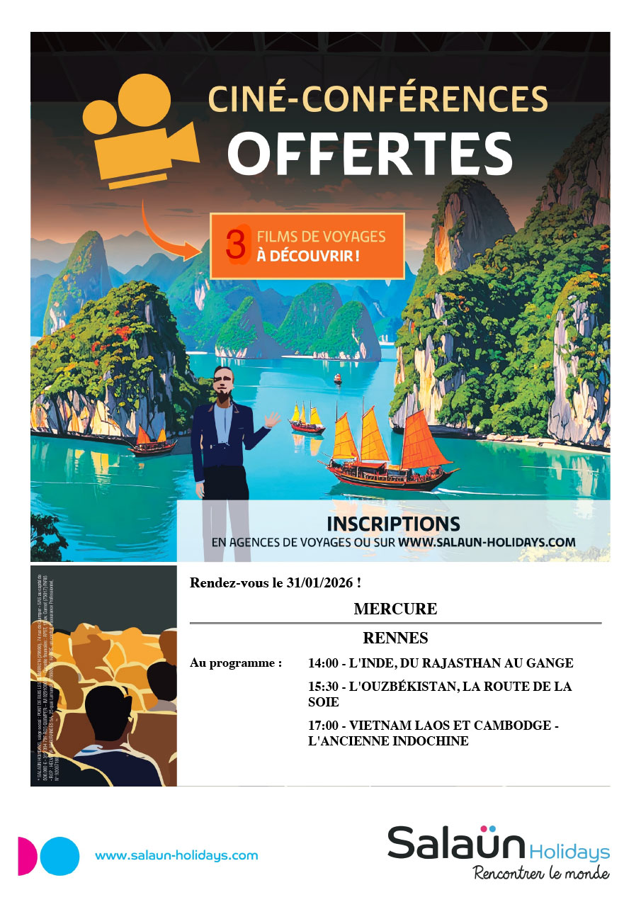 Salaün Holidays Rennes Longs Champs - Ciné conférences offertes 31 janvier 2026